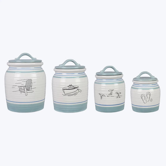 Ceramic Lake Cabin Canister