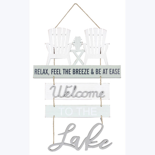 Wood Welcome To the Lake Wall Sign