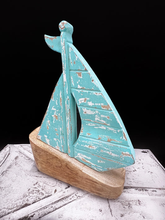 Aqua Wooden Boat