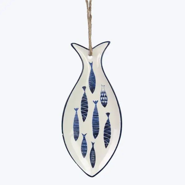 Ceramic Fish-Shaped Blue Serving Plate