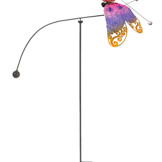 Metal Pink & Purple Dragonfly Balancer Stake