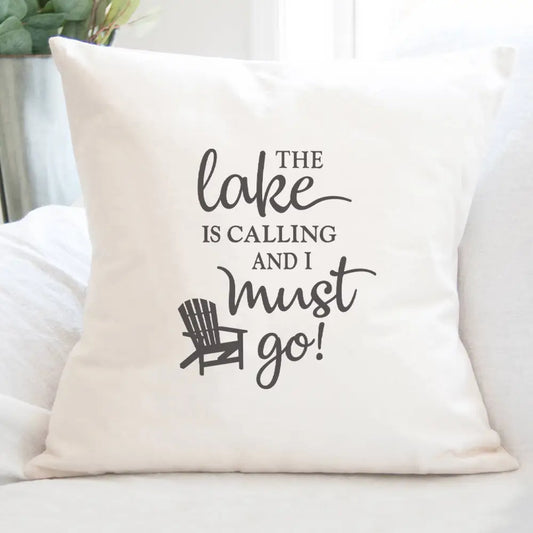 The Lake Is Calling Canvas Pillow