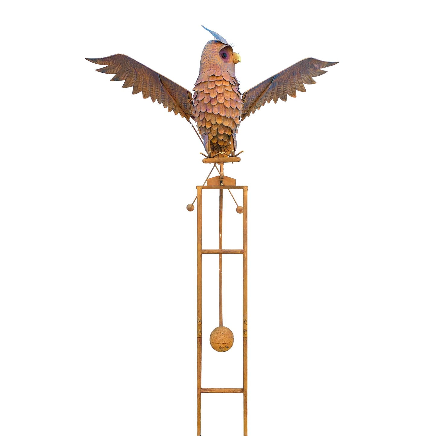 Big Rustic Metal Rocker Stake Owl