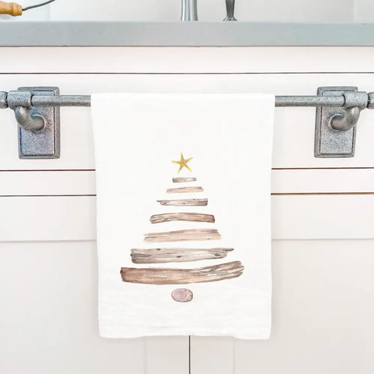 Driftwood Christmas Tree Tea Towel