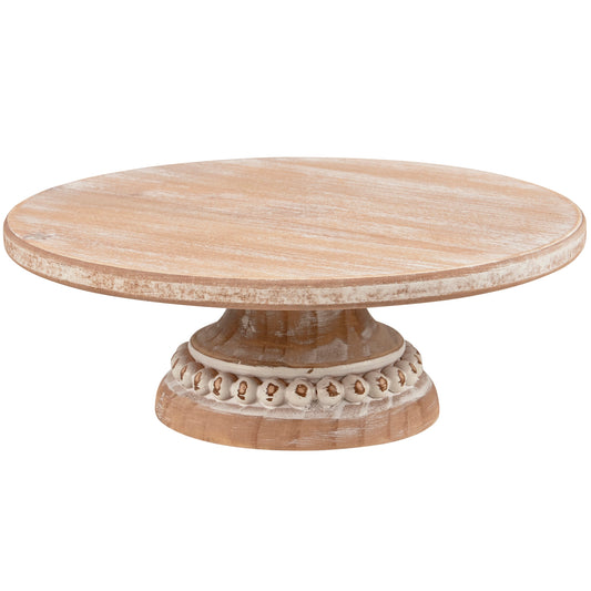 Whitewashed Pedestal Tray